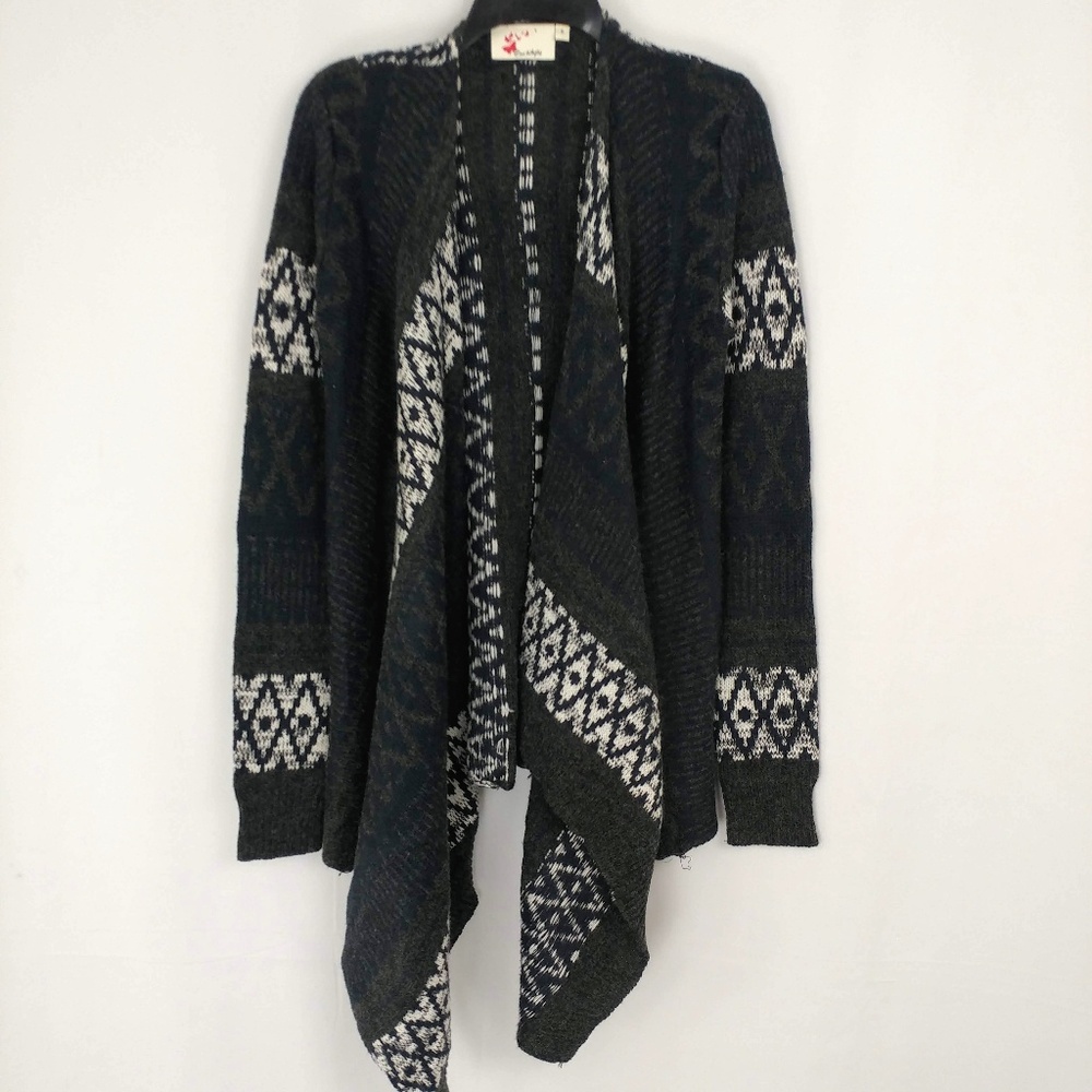 Srod Butterflies Charcoal Gray Cardigan